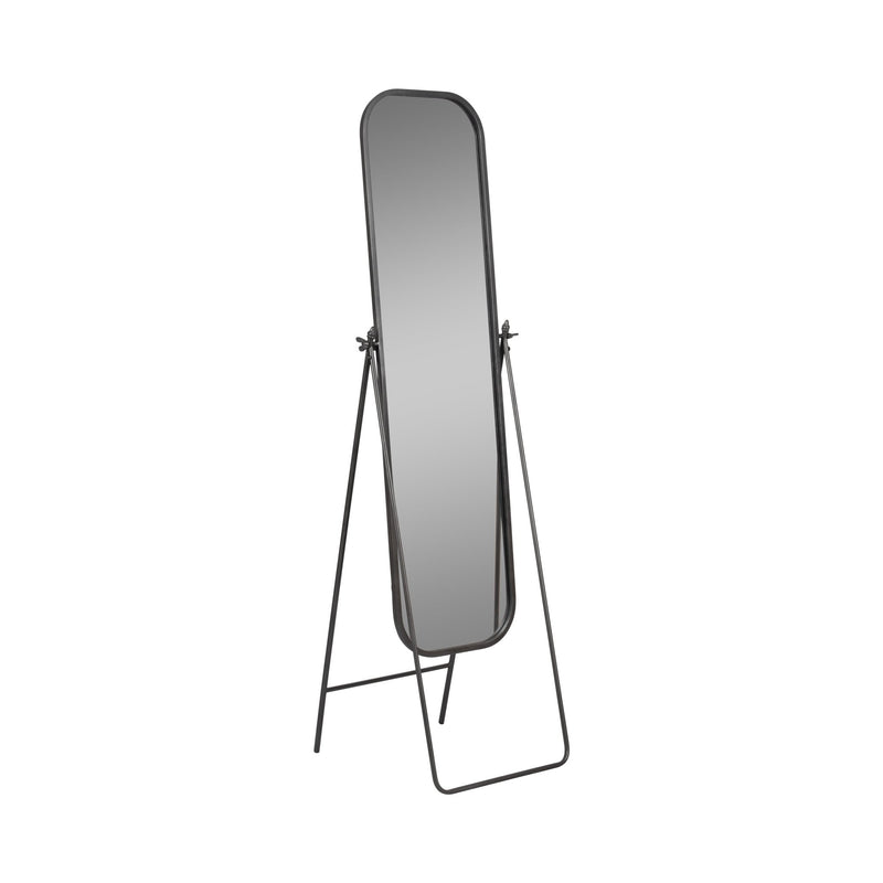 METAL, 21X69 FLOOR MIRROR ON STAND, BLACK - Al Rugaib Furniture