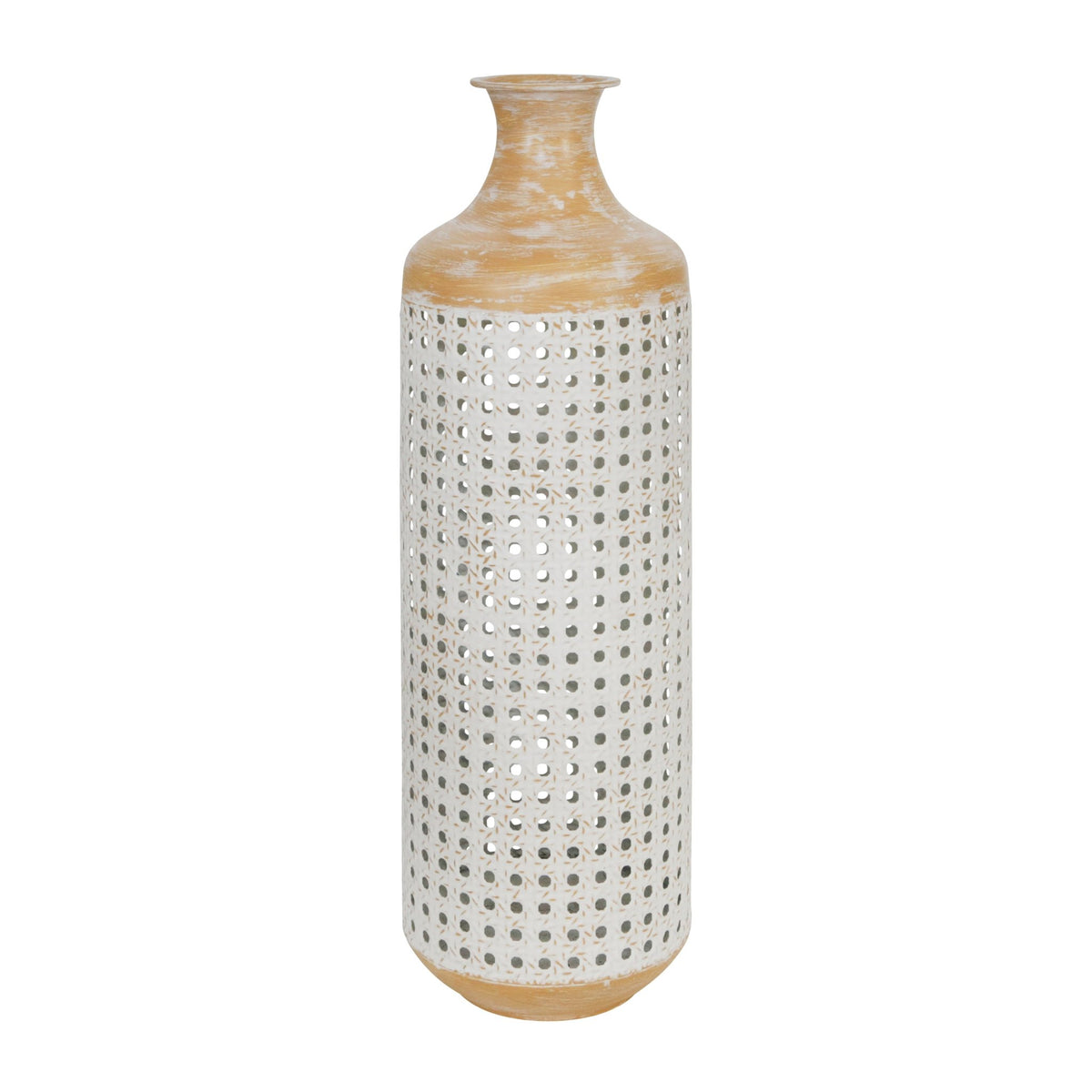 METAL 22" 2-TONE VASE, WHITE Vases and Jars| Sagebrook Home