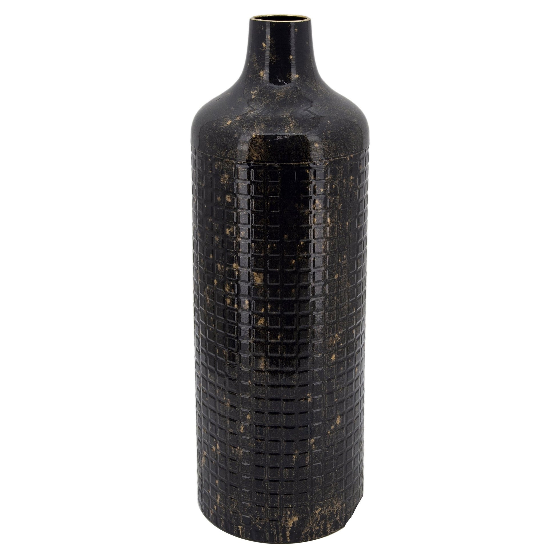METAL 22"H METALLIC VASE, BLACK Vases and Jars| Sagebrook Home