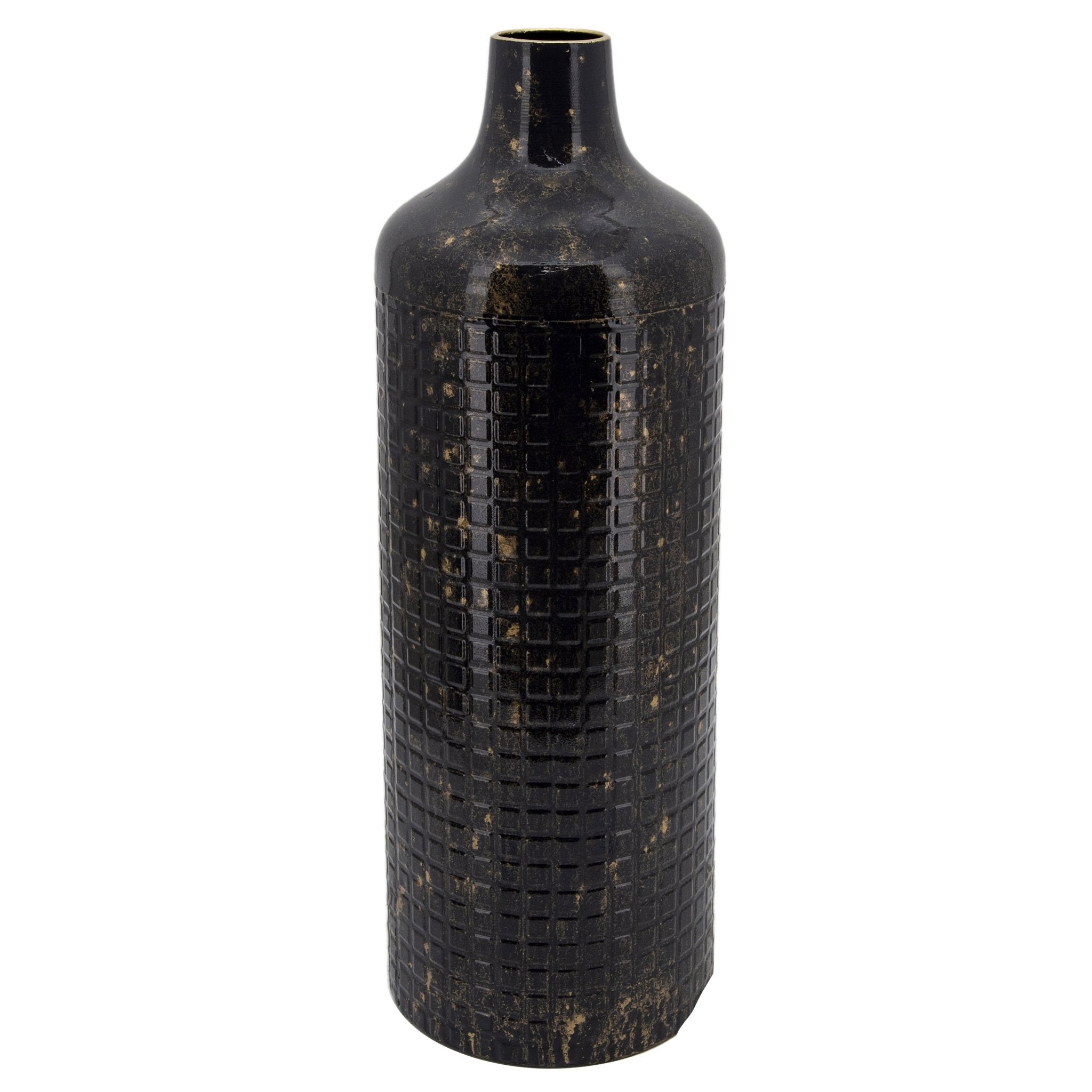 METAL 22"H METALLIC VASE, BLACK Vases and Jars| Sagebrook Home