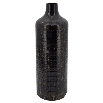 METAL 22"H METALLIC VASE, BLACK - Al Rugaib Furniture