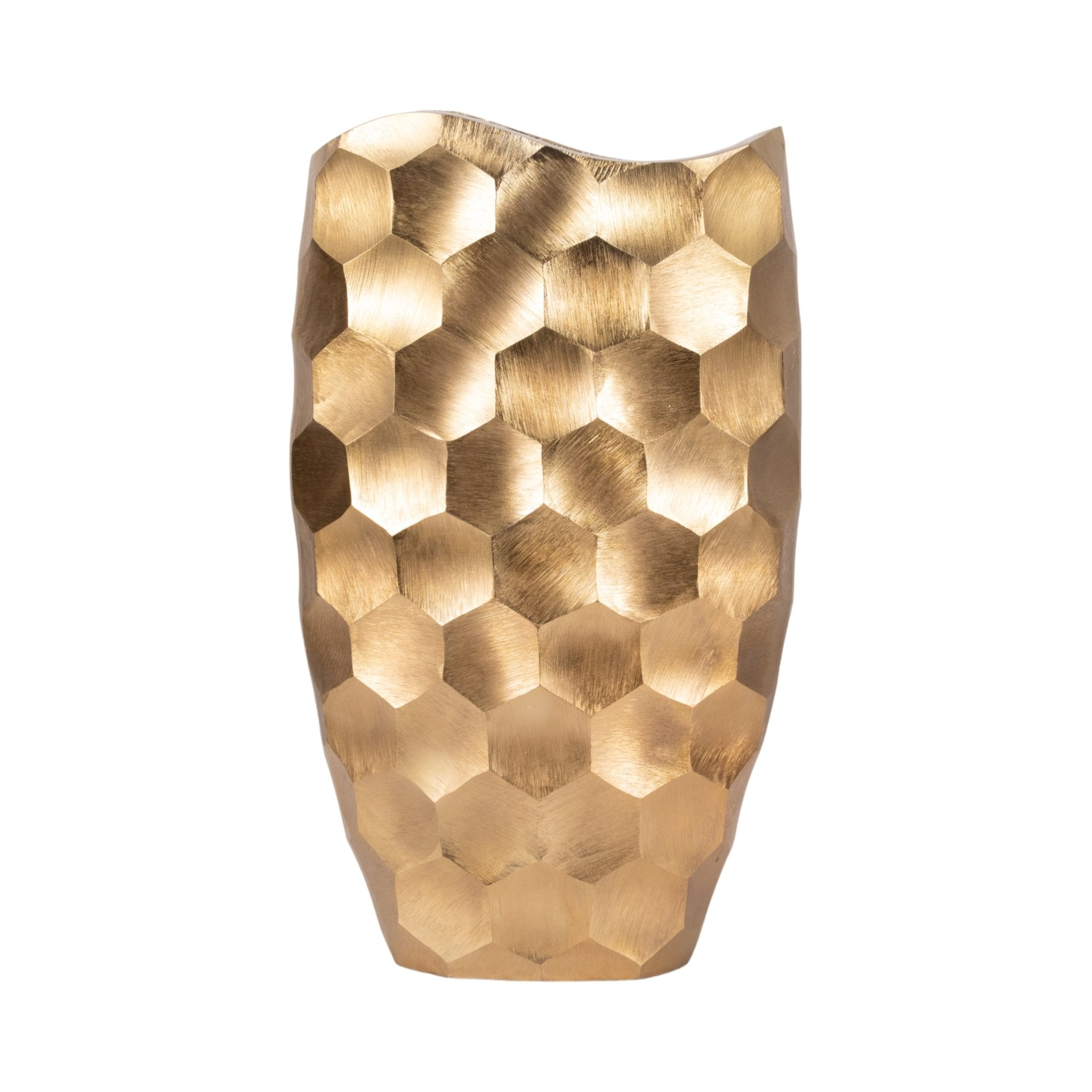 METAL, 24" HONEYCOMB VASE, GOLD | Sagebrook Home