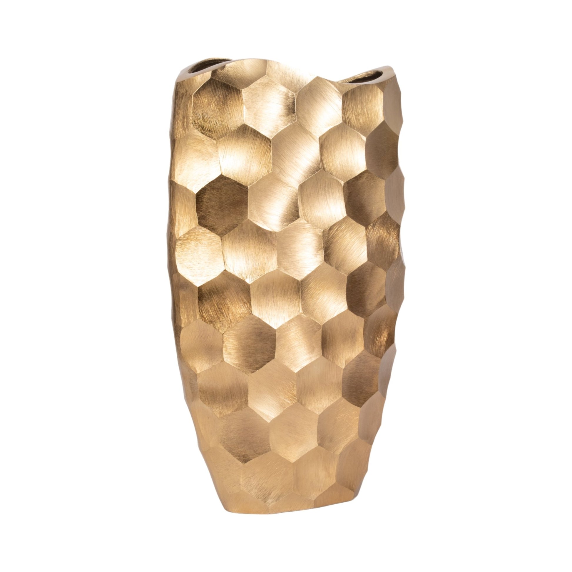 METAL, 24" HONEYCOMB VASE, GOLD | Sagebrook Home