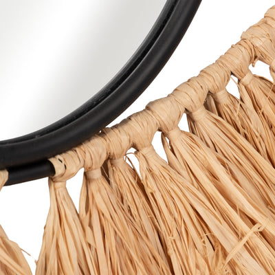 METAL, 24" MIRRORED EYE WALL DECO, BROWN - Al Rugaib Furniture