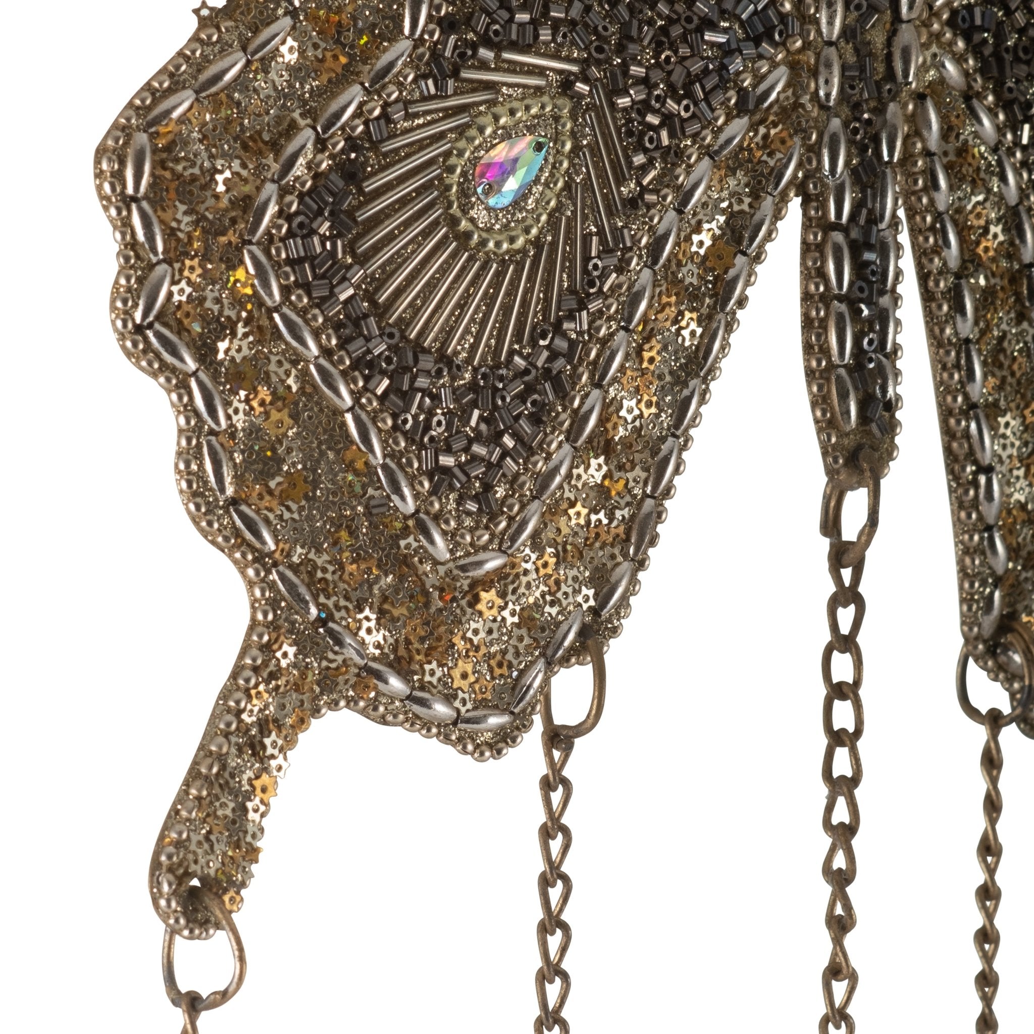 Metal, 24" Mosaic Butterfly Chime, Gold Table Decors| Sagebrook Home
