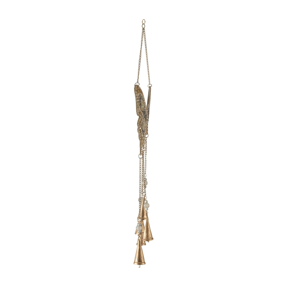 Metal, 24" Mosaic Butterfly Chime, Gold Table Decors| Sagebrook Home
