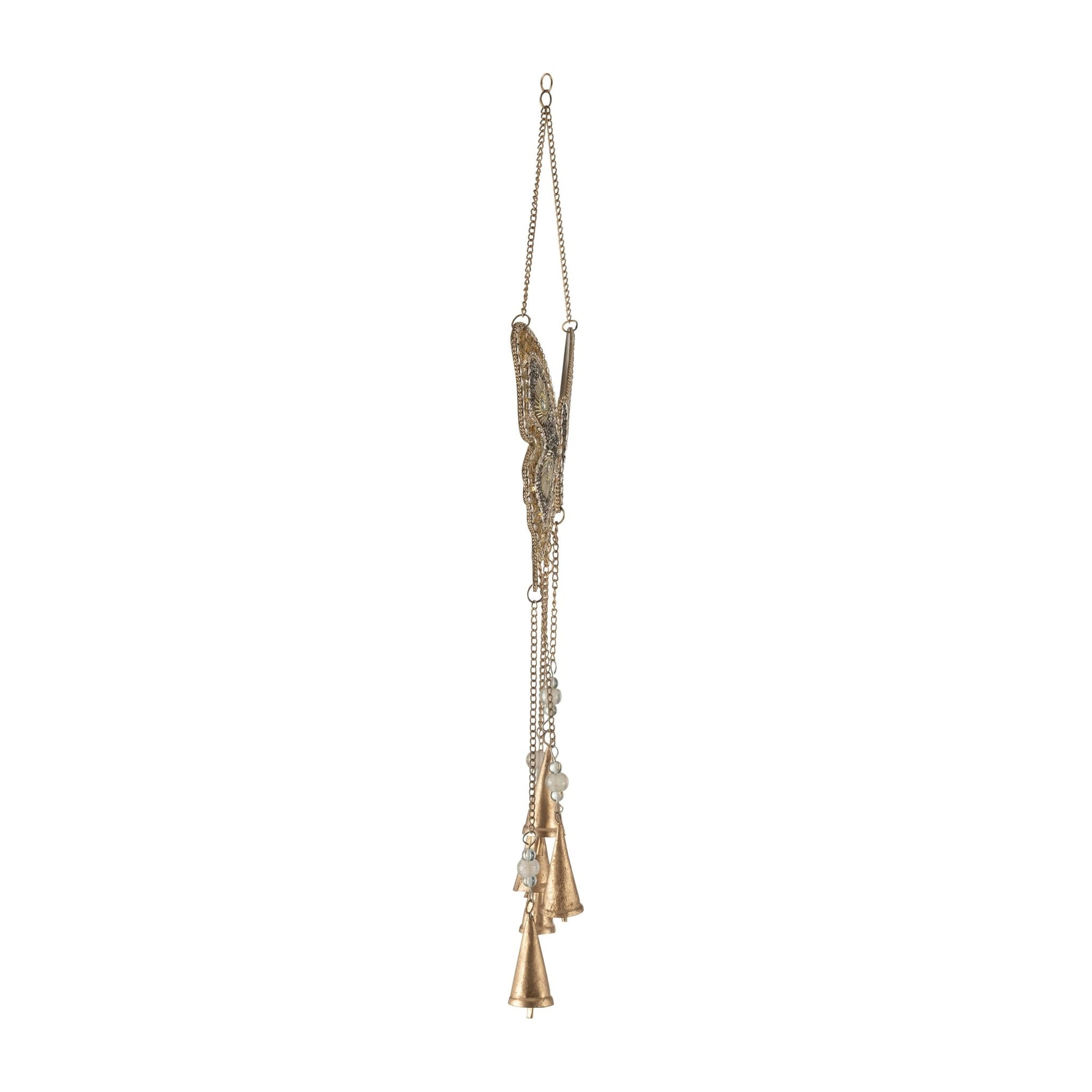 Metal, 24" Mosaic Butterfly Chime, Gold Table Decors| Sagebrook Home