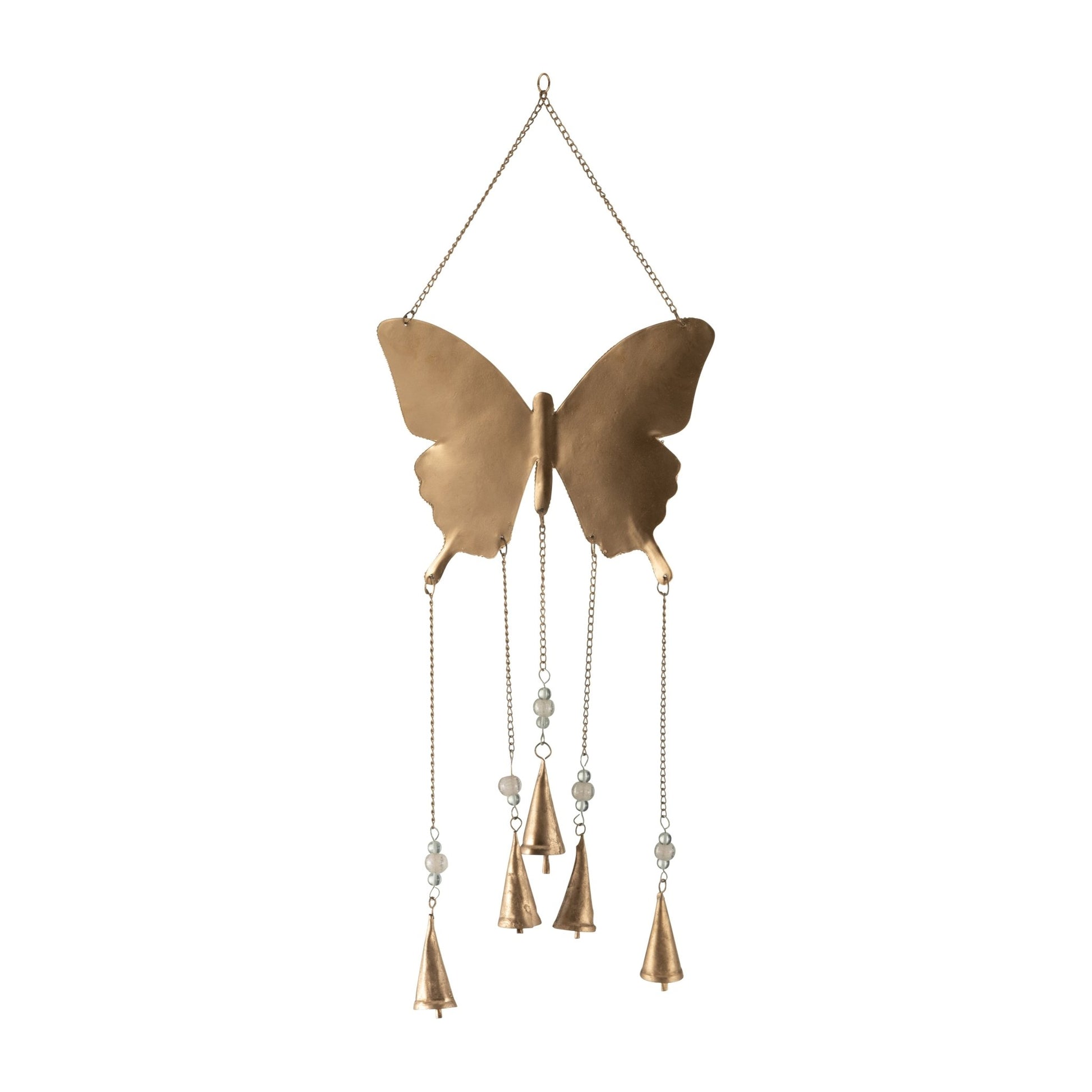 Metal, 24" Mosaic Butterfly Chime, Gold Table Decors| Sagebrook Home
