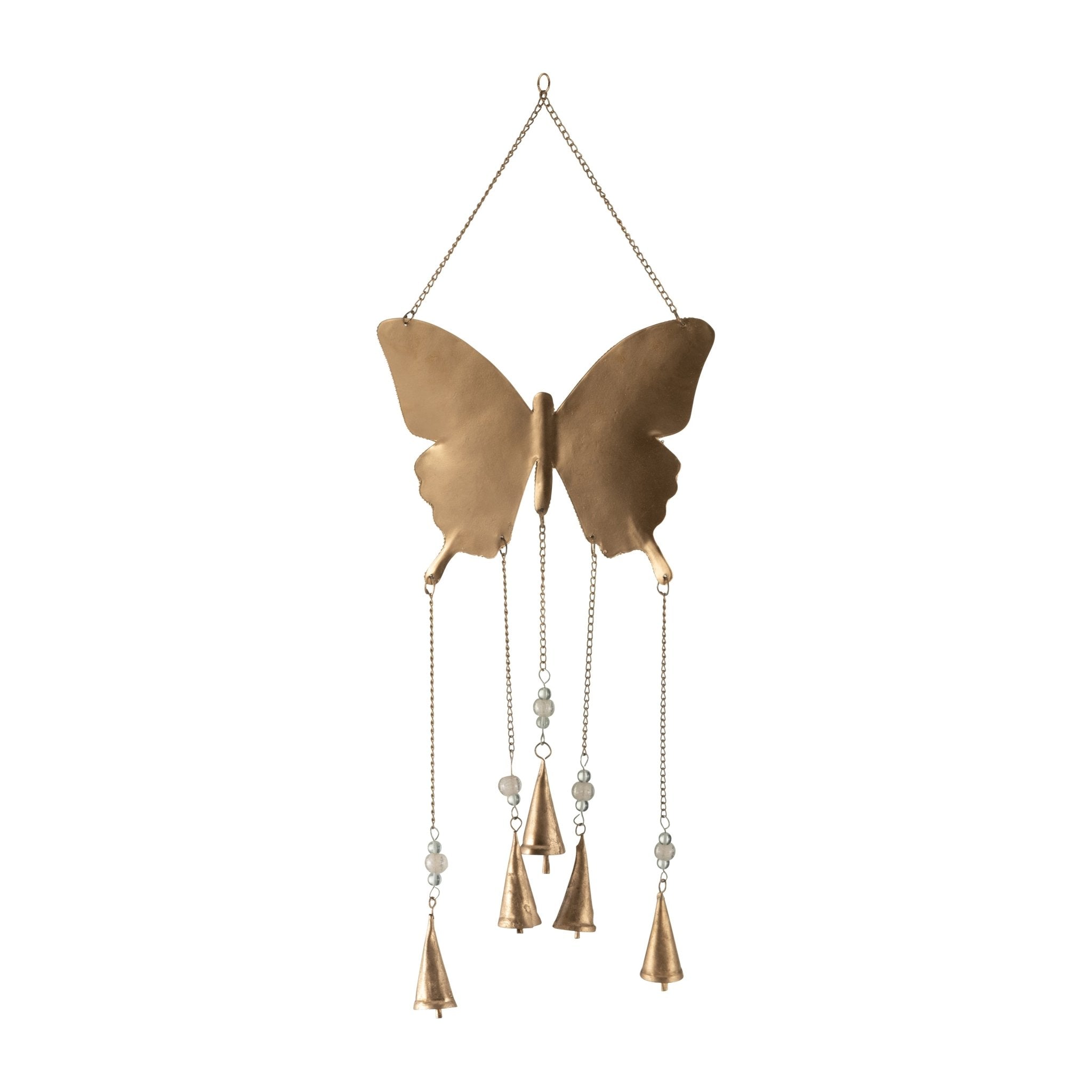 Metal, 24" Mosaic Butterfly Chime, Gold Table Decors| Sagebrook Home