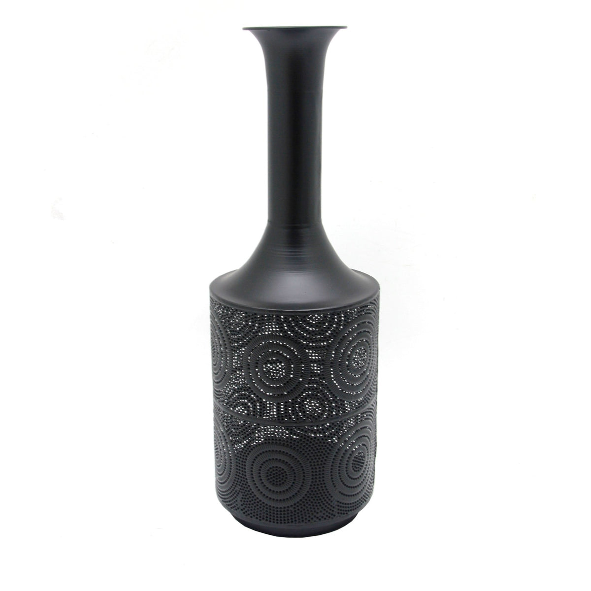 METAL 24" TEXTURED VASE, BLACK Vases and Jars| Sagebrook Home