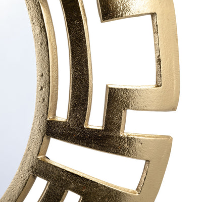 METAL, 24"D TRIBAL ROUND MIRROR, GOLD - Al Rugaib Furniture