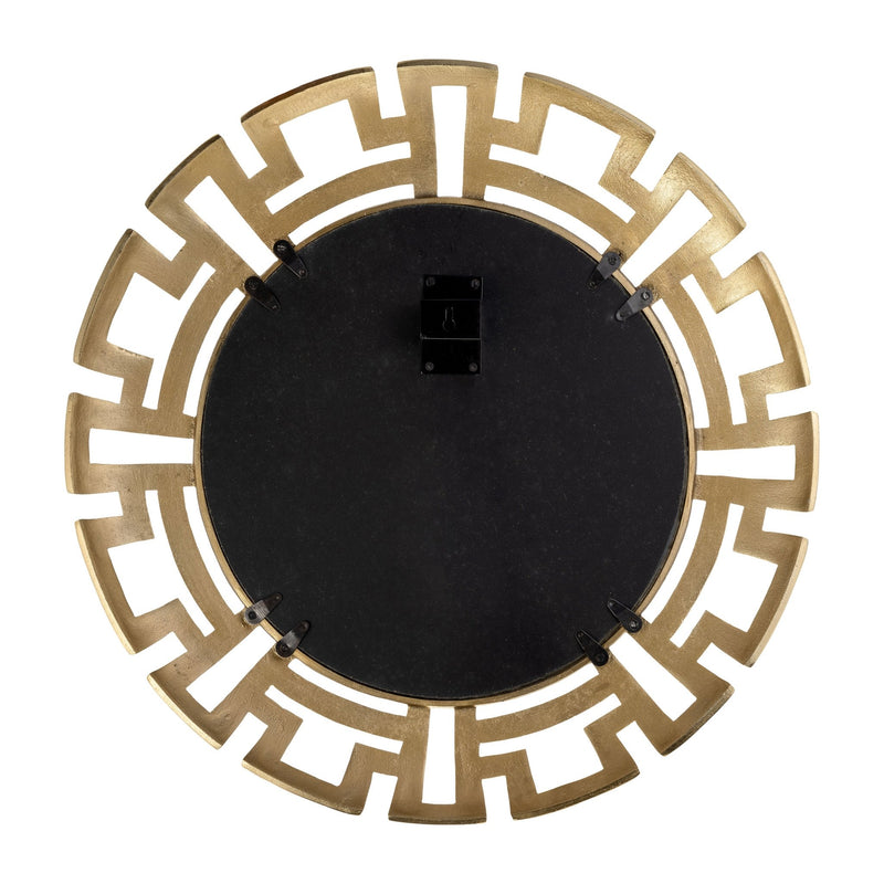 METAL, 24"D TRIBAL ROUND MIRROR, GOLD - Al Rugaib Furniture