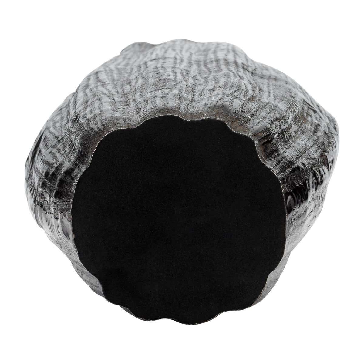 METAL, 24"H, ABSTRACT RIDGED VASE,BLK NICKEL | Sagebrook Home