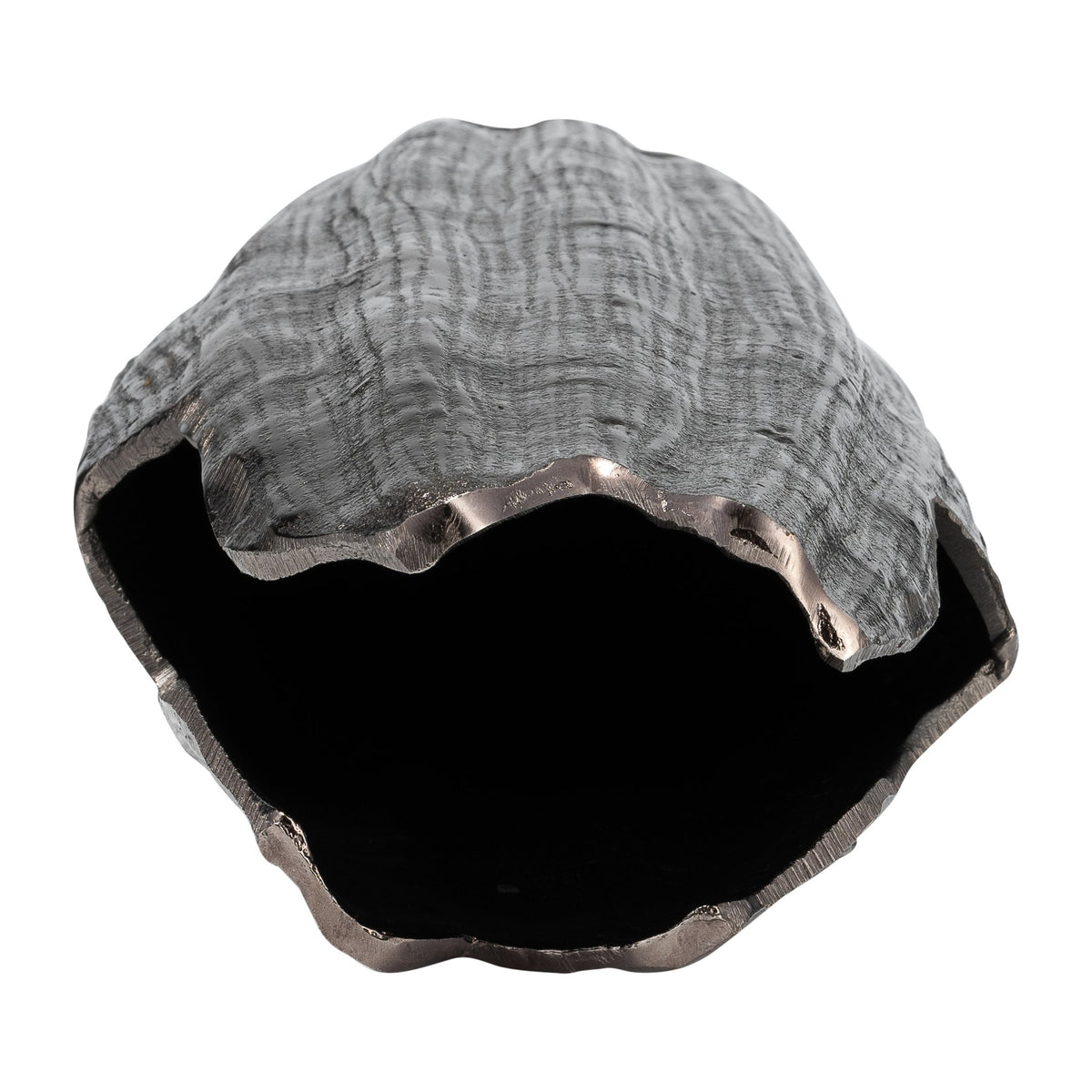 METAL, 24"H, ABSTRACT RIDGED VASE,BLK NICKEL | Sagebrook Home