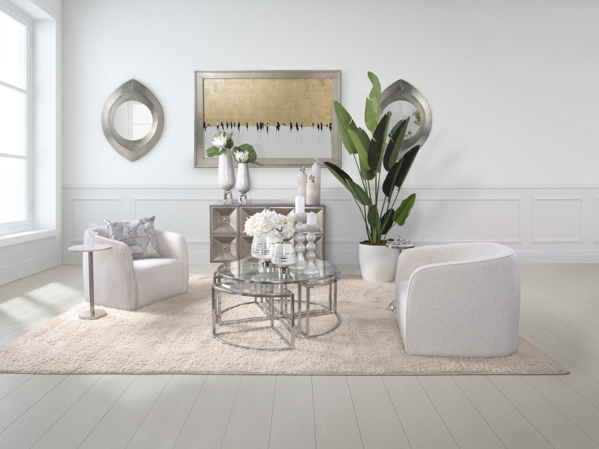 METAL, 24"H ROUND DRINK TABLE - FLAT BASE, SILVER/ Accent & End Tables| Sagebrook Home
