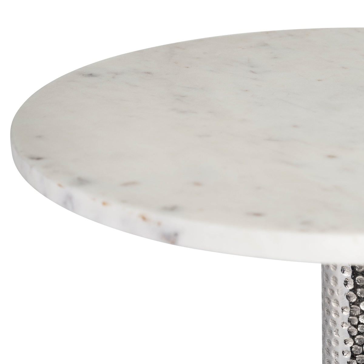 METAL, 24"H ROUND DRINK TABLE - FLAT BASE, SILVER/ Accent & End Tables| Sagebrook Home