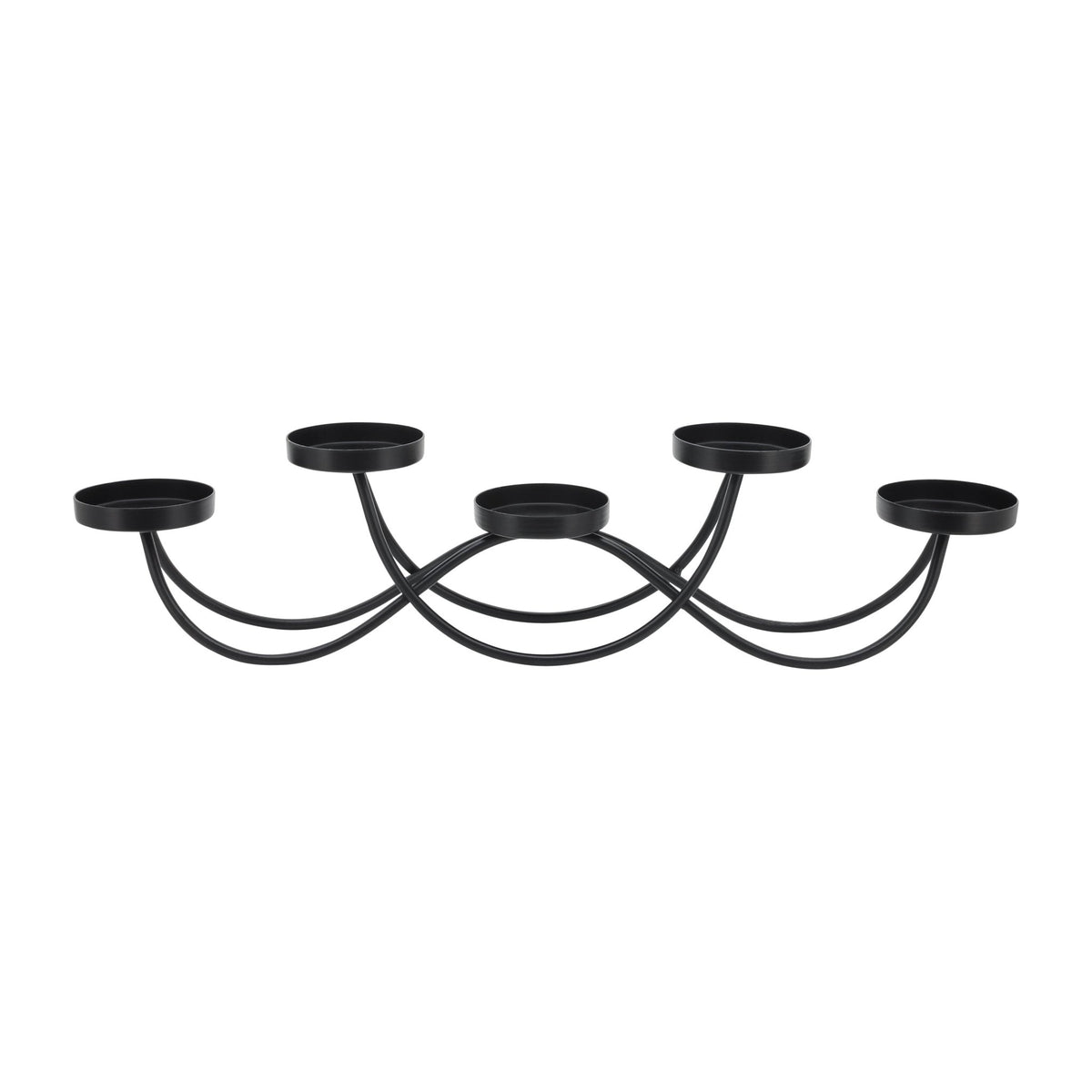 METAL, 24"L 5-PILLAR HOLDERS, BLACK Candle Holders| Sagebrook Home