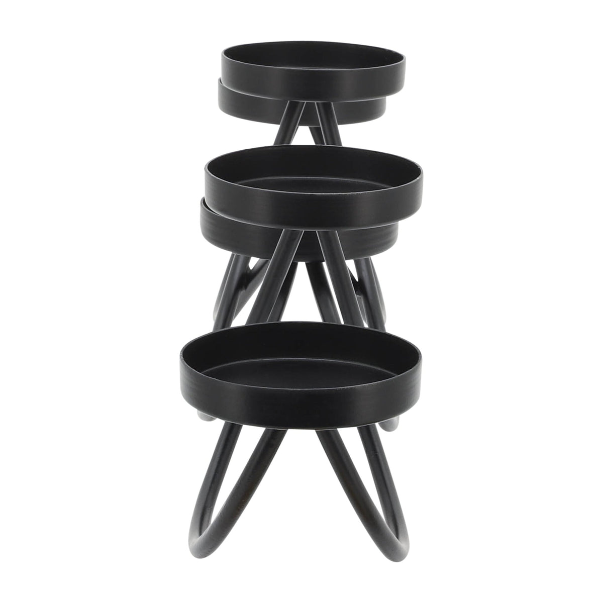 METAL, 24"L 5-PILLAR HOLDERS, BLACK Candle Holders| Sagebrook Home