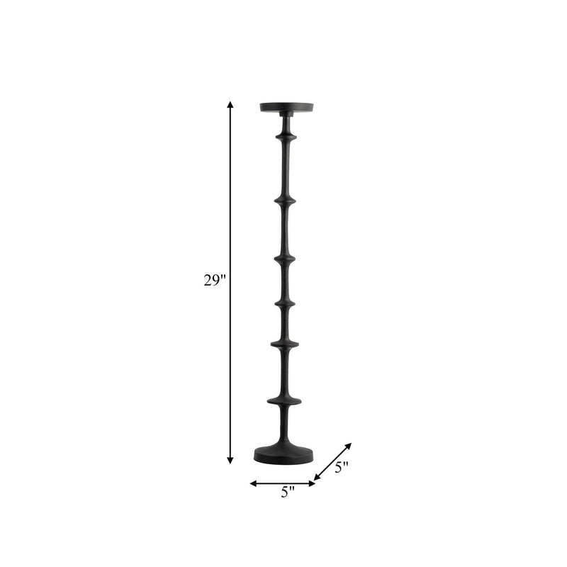 METAL, 29" ABACUS FLOOR PILLAR CANDLEHOLDER, BLACK - Al Rugaib Furniture