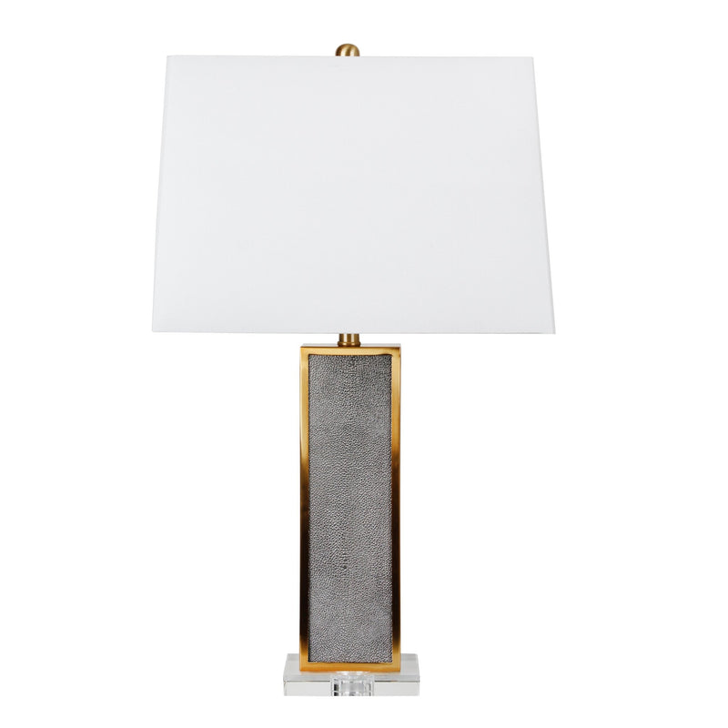 METAL 29" TABLE LAMP ON CRYSTAL BASE, GRAY - Al Rugaib Furniture