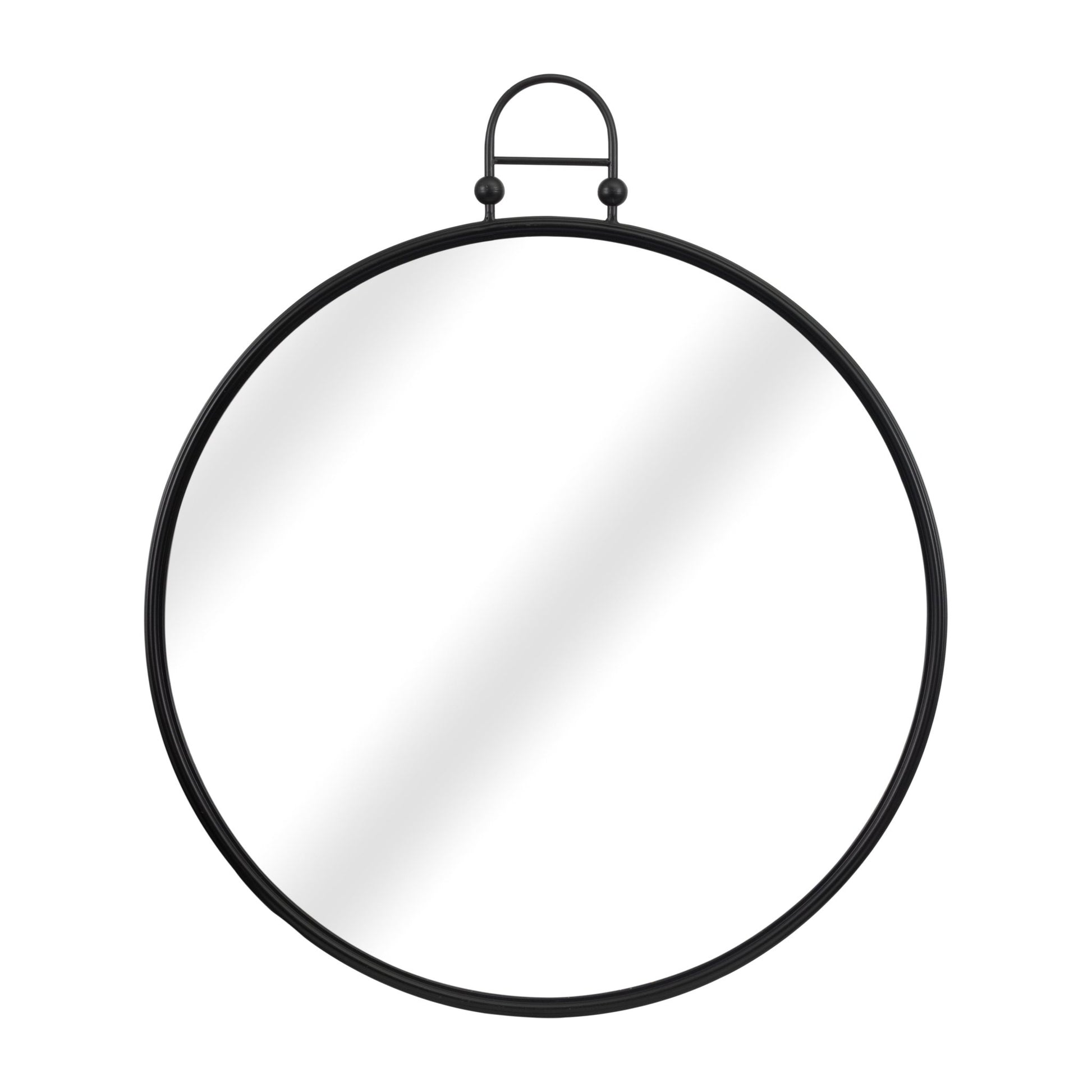 Metal, 31" Mirror Metal Hoop, Black Wb Wall Shelf| Sagebrook Home