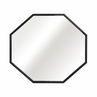 METAL, 32X28 OCTAGONAL MIRROR, BLACK/GLD WB - Al Rugaib Furniture