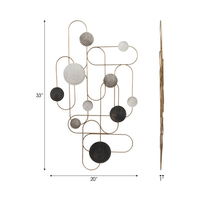 METAL, 33" ARCH DISCS WALL DECOR, MULTI WB - Al Rugaib Furniture