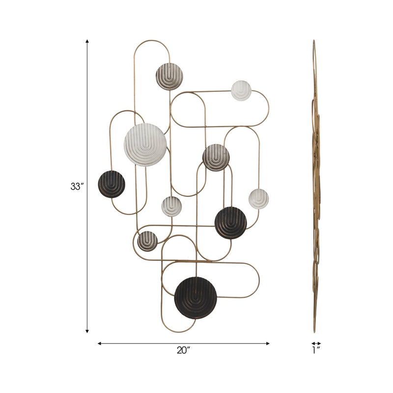 METAL, 33" ARCH DISCS WALL DECOR, MULTI WB - Al Rugaib Furniture