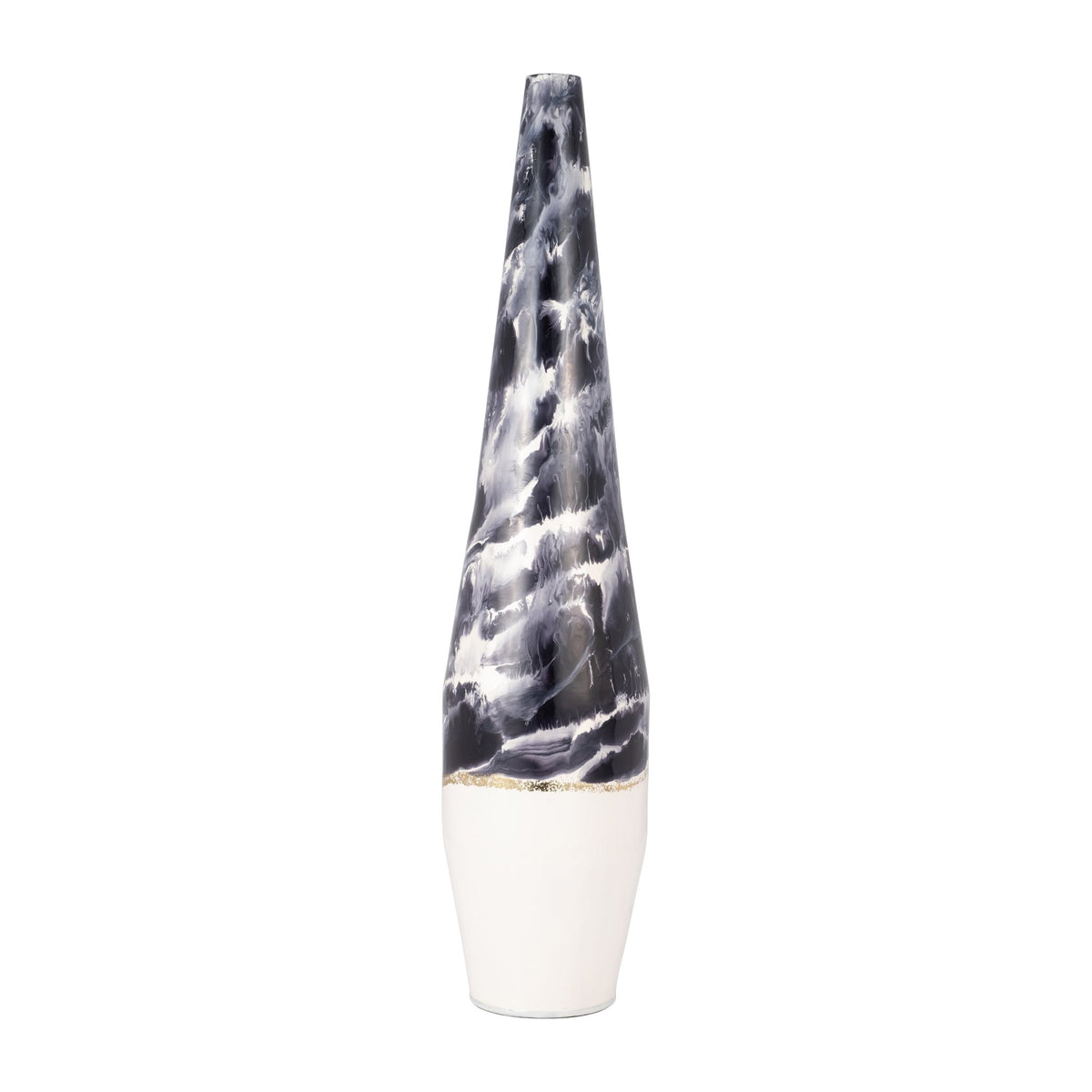 METAL, 35" NEPTUNE FLOOR VASE, IVORY/NAVY Vases and Jars| Sagebrook Home