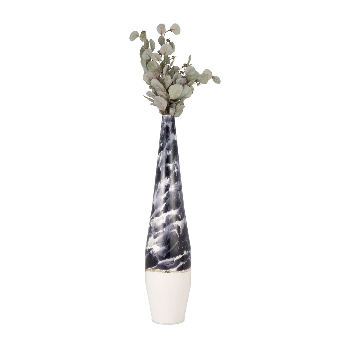 METAL, 35" NEPTUNE FLOOR VASE, IVORY/NAVY Vases and Jars| Sagebrook Home