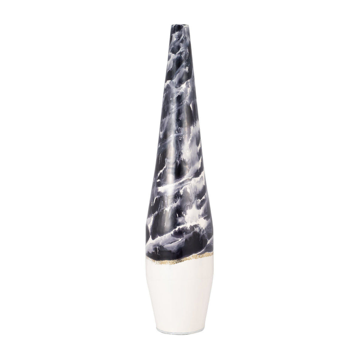 METAL, 35" NEPTUNE FLOOR VASE, IVORY/NAVY Vases and Jars| Sagebrook Home