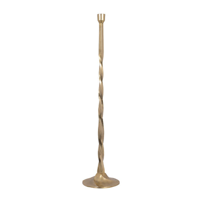 METAL, 36" TWISTED FLOOR TAPER CANDLEHOLDER, GOLD - Al Rugaib Furniture