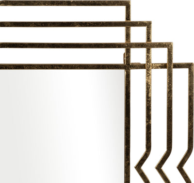 Metal 39" Rectangular Mirror,gold - Al Rugaib Furniture