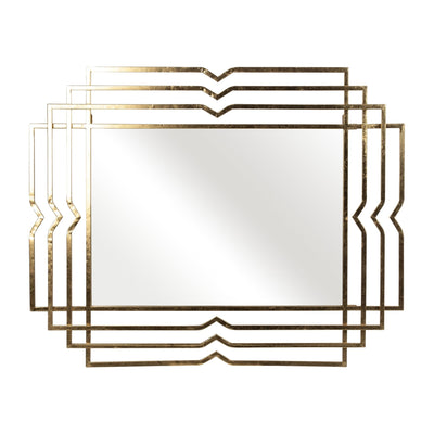 Metal 39" Rectangular Mirror,gold - Al Rugaib Furniture