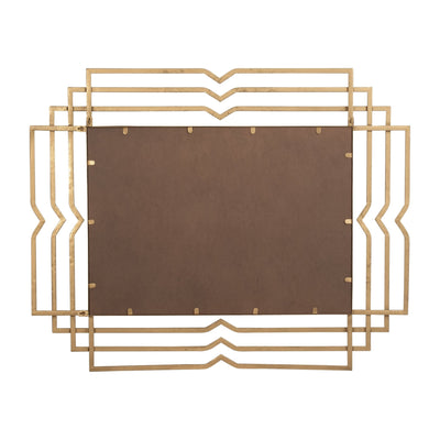 Metal 39" Rectangular Mirror,gold - Al Rugaib Furniture