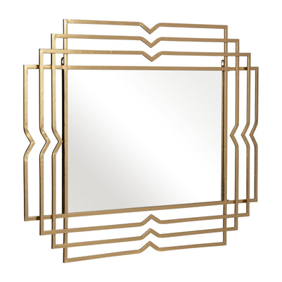 Metal 39" Rectangular Mirror,gold - Al Rugaib Furniture