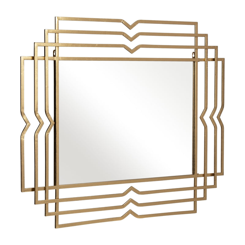 Metal 39" Rectangular Mirror,gold - Al Rugaib Furniture