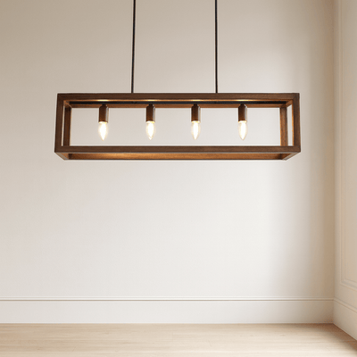 METAL 4 LIGHT CHANDELIER WITH BLACK MESH DIFFUSER - Al Rugaib Furniture