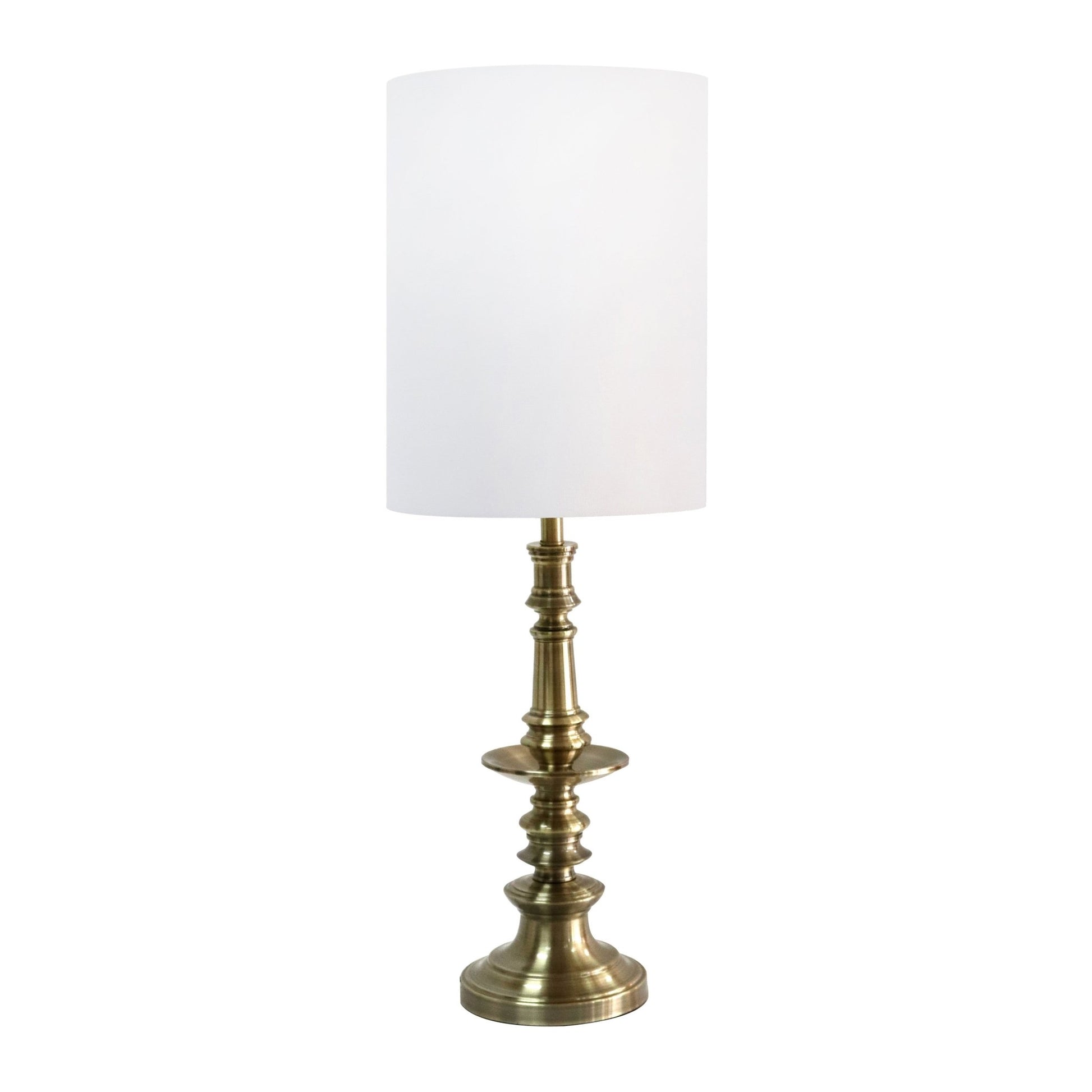 METAL 40" TURNED BASE TABLE LAMP, GOLD Table Lamps| Sagebrook Home