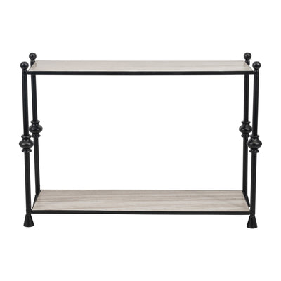 Metal, 44" Elliot Console Table, Black, K/d - Al Rugaib Furniture