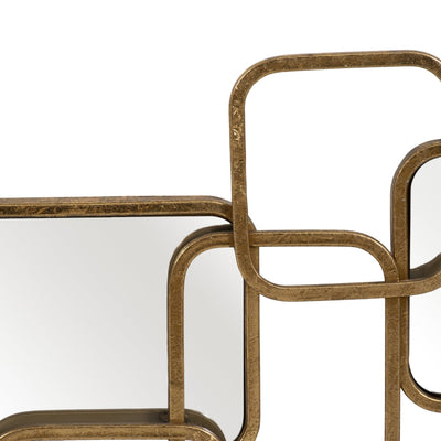 METAL, 46X20 WALL ACCENT W/ MIRRORS, GOLD WB - Al Rugaib Furniture