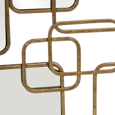 METAL, 46X20 WALL ACCENT W/ MIRRORS, GOLD WB - Al Rugaib Furniture