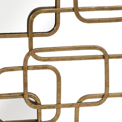 METAL, 46X20 WALL ACCENT W/ MIRRORS, GOLD WB - Al Rugaib Furniture