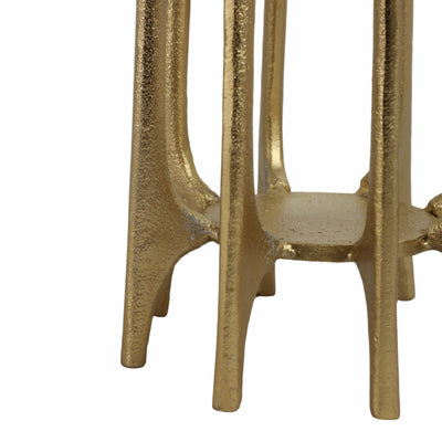 METAL, 6" CANDLEHOLDER WITH SPIKE LEGS, GOLD - Al Rugaib Furniture