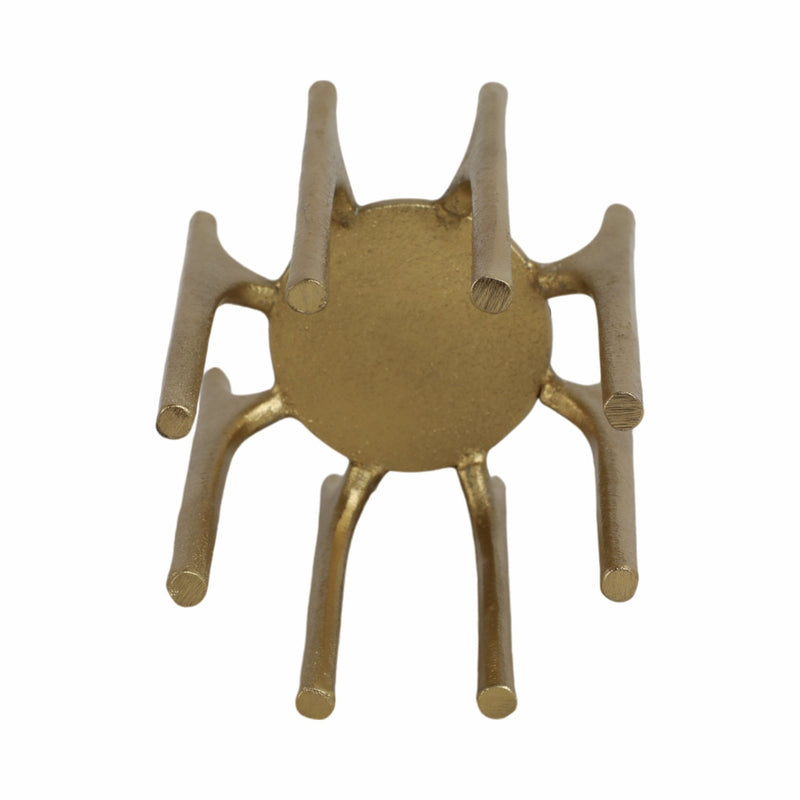 METAL, 6" CANDLEHOLDER WITH SPIKE LEGS, GOLD - Al Rugaib Furniture
