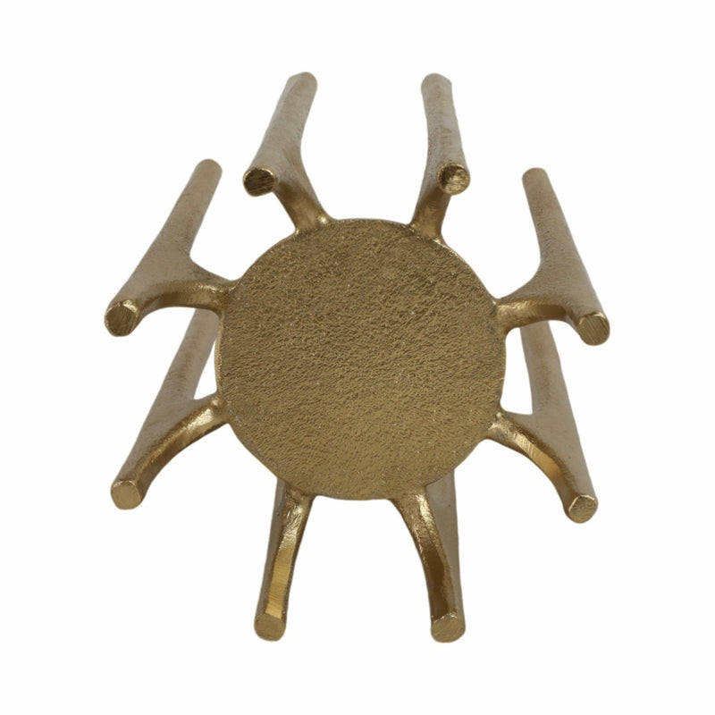 METAL, 6" CANDLEHOLDER WITH SPIKE LEGS, GOLD - Al Rugaib Furniture