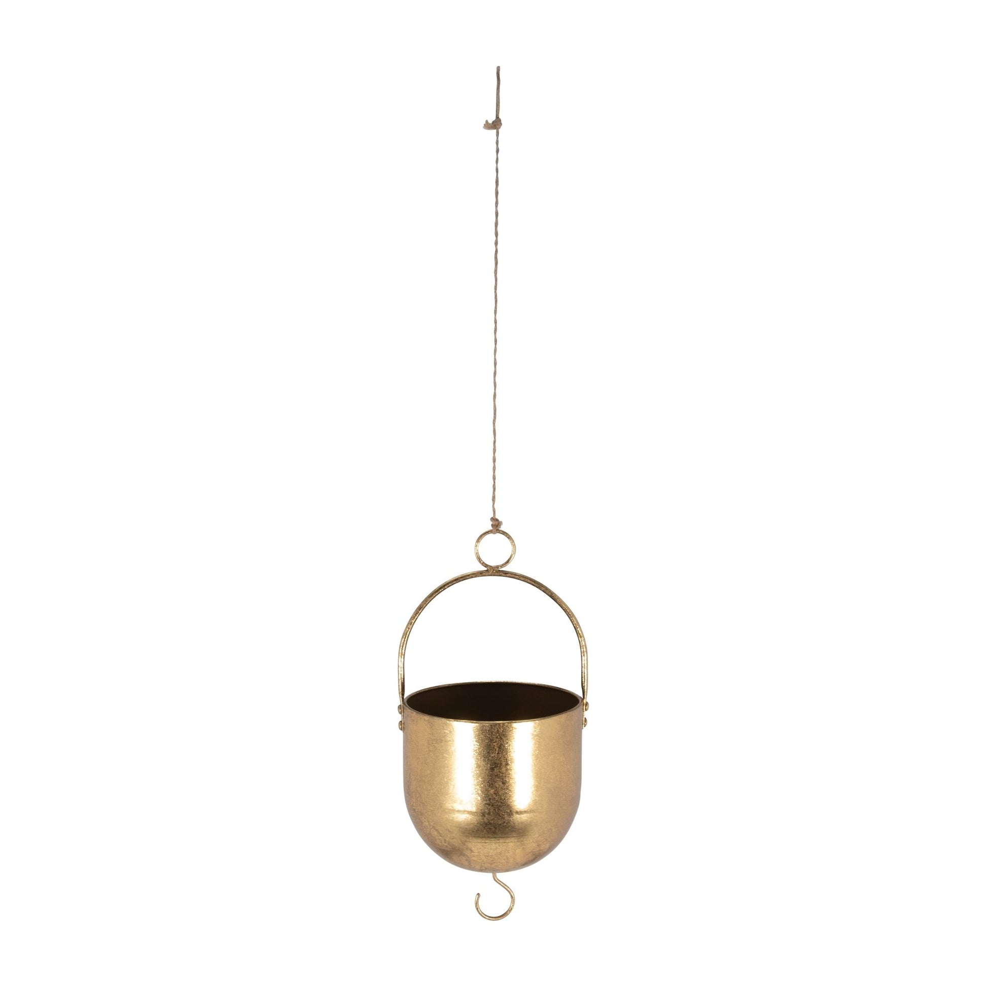 METAL 6" HANGING PLANTER, GOLD Outdoor Planters| Sagebrook Home