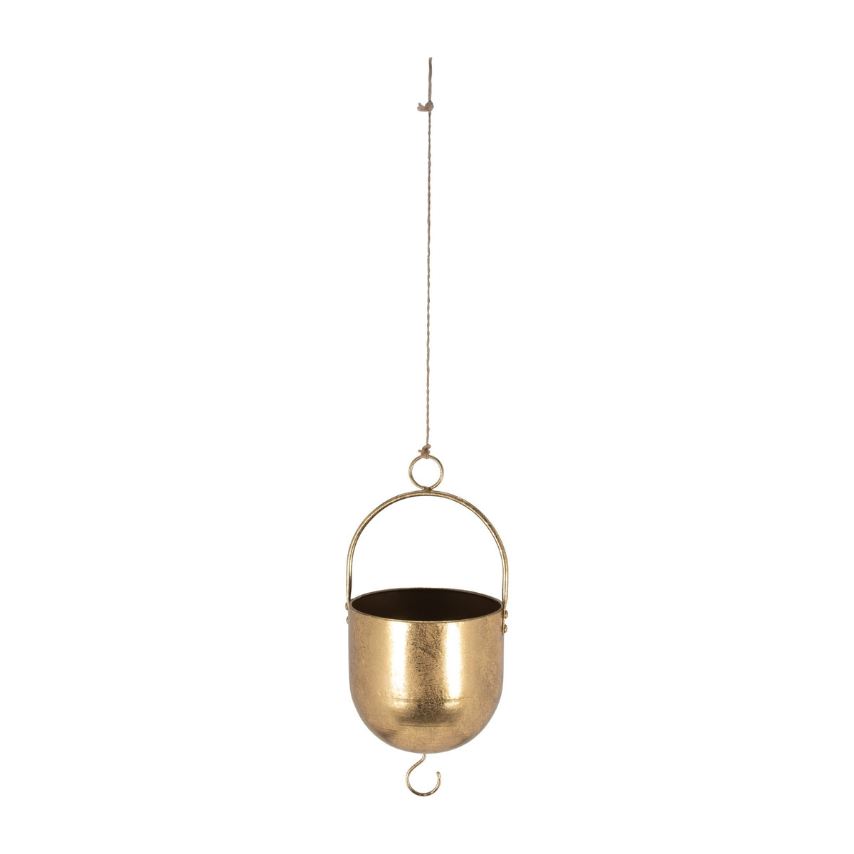 METAL 6" HANGING PLANTER, GOLD Outdoor Planters| Sagebrook Home