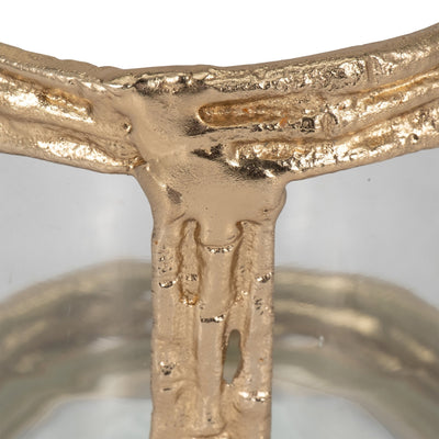 METAL, 6" HURRICANE W GLASS, GOLD - Al Rugaib Furniture