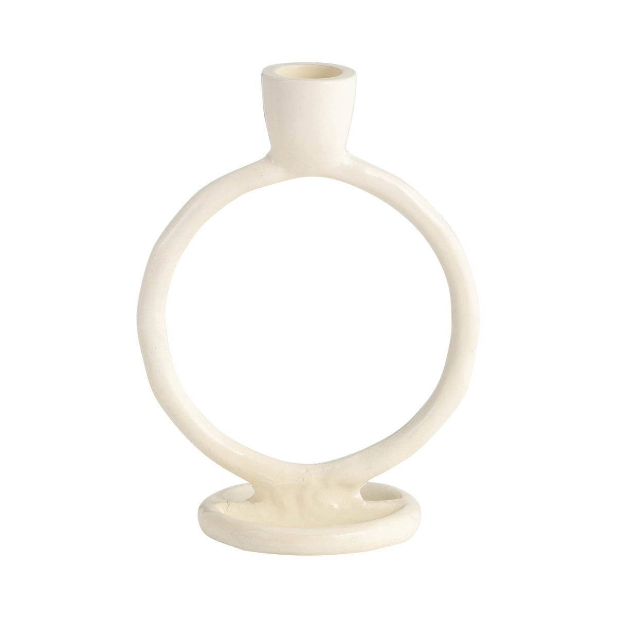 METAL, 6" ROUND RING TAPER CANDLEHOLDER, COTTON Candle Holders| Sagebrook Home